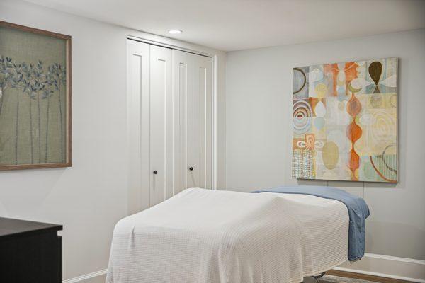 One of the treatment rooms at Blossom where patients relax and receive acupuncture at Blossom Clinic.