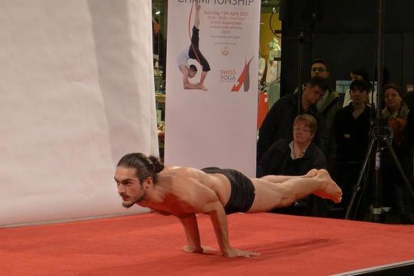 Bikram Yoga Kauai's Vahid Coskun during the International Yoga Championship Finals in Zurich. Learn more at http://usayoga.org