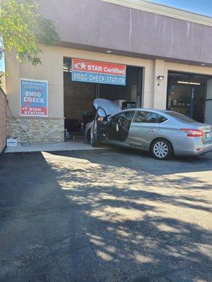 My car getting Smog tested