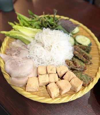 Fried tofu with vermicelli and fermented shrimp