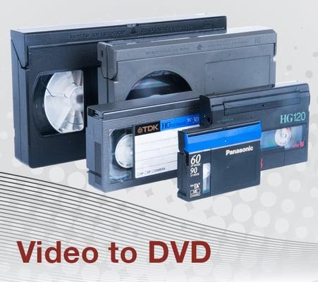 All video formats converted digitally to DVD or Hard Drive.