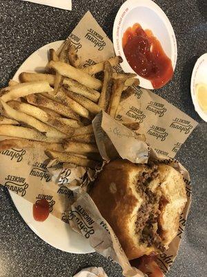 Smoke house double burger with regular fries