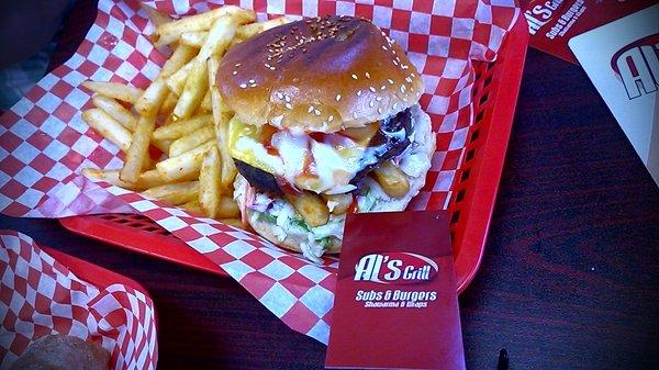 Al's Lebanese Burger  fabulous Coleslaw and Fries  only $6.99 Delicious  deal