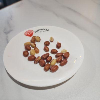 Rex spanish peanuts brought to your table when you arrive.