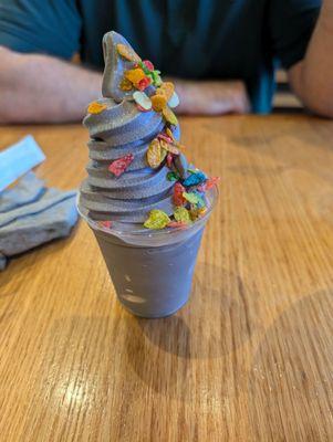 Domu Ube ice cream with Fruity Pebbles!