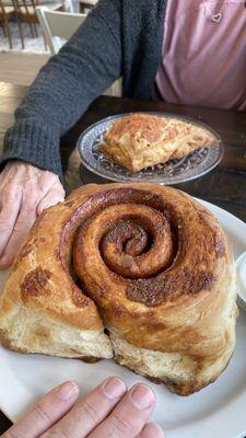 Giant cinnamon roll and scone