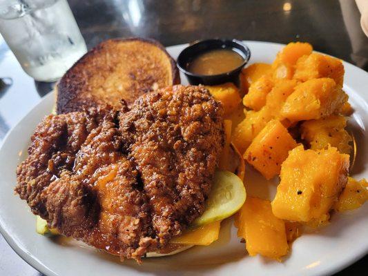 Honey buttered chicken with honey squash