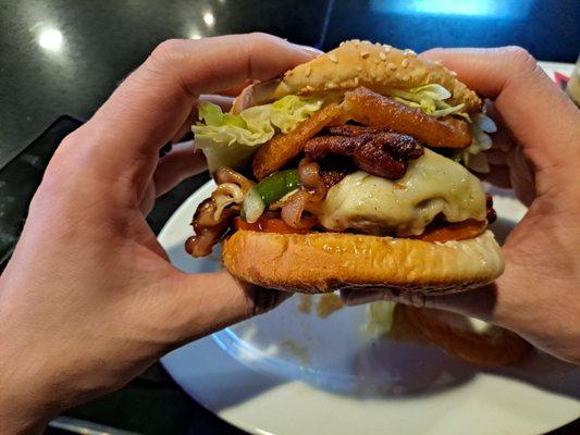 CHIPOTLE BURGER... Was very good, not spicy but all over delicious!  ($12)