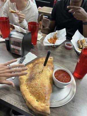 The size of this calzone was insane!!