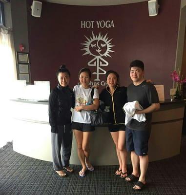 My friends survived their very first hot yoga session! Clap clap clap!