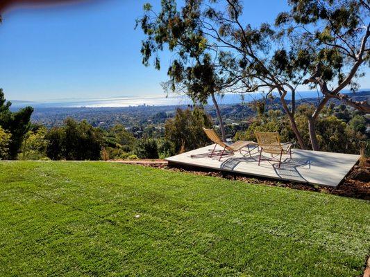 Deck installation on edge of a hill