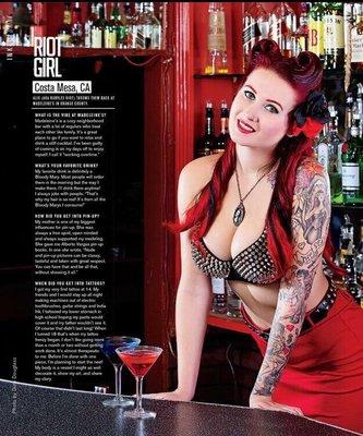 Interview with bartender Alix at Madeline's.  Costa Mesas favorite neighborhood bar! Published in "INKED MAGAZINE" on stands -January 2016