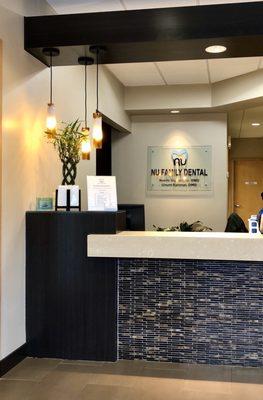 Reception desk at NU Family Dental