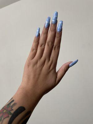 Cloud nails by Tracy & Evy!