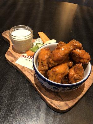 Check out our new Chipotle Buffalo Wings served with fresh veggies and our house made tomatillo ranch!