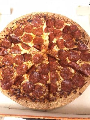 Pepperoni pizza crust dry and hard