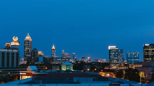 Skyline view from Tuk Tuk Thai Food Loft Patio