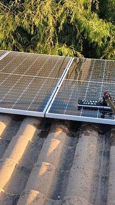 Solar panel cleaning