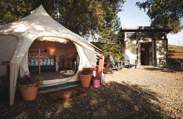 Our yurt is the perfect place for a glamping get-away.  Sleeps 4.