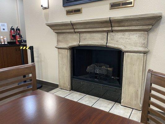 Fireplace in dining room for breakfast- would have been better if it was actually lit especially as it was a frosty morning.