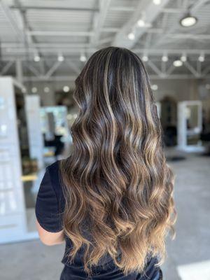 Warm blonde balayage