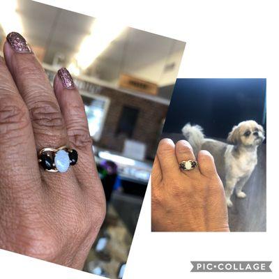 One of my vintage rings that we updated and that sweet little guy!!!