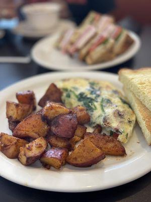 Egg White Omelette Supreme with challah bread