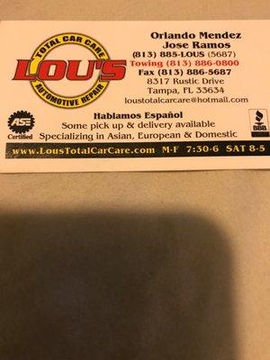 Lou's Total Car Care