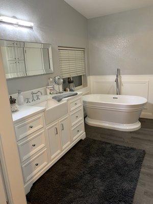 Newly remodeled master bathroom. Complete remodel, tear down to sub floor and all new plumbing and electrical.