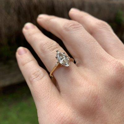 Custom Marquise Engagement Ring from Kassab Jewelers.