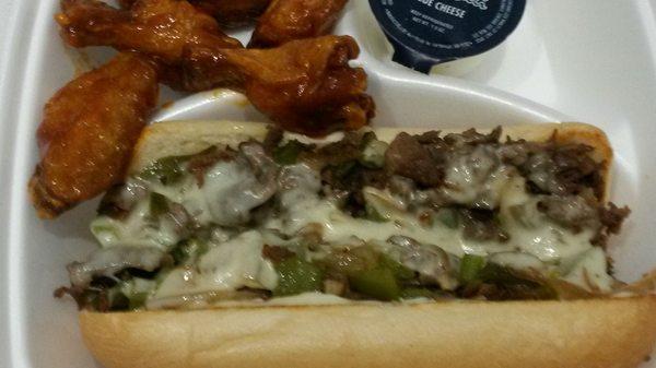 P hilly cheese steak and wings