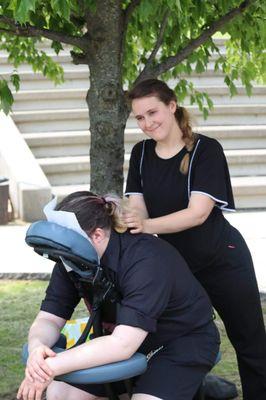 Chair massage at the Healing Path Massage office or off site.