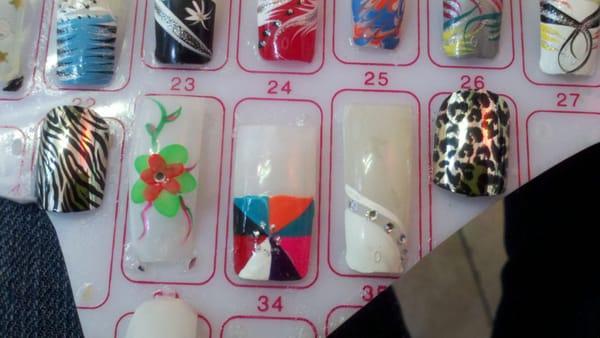 Painted tip options available at Chen Park Nail Salon.