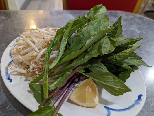 Fresh veggies for pho