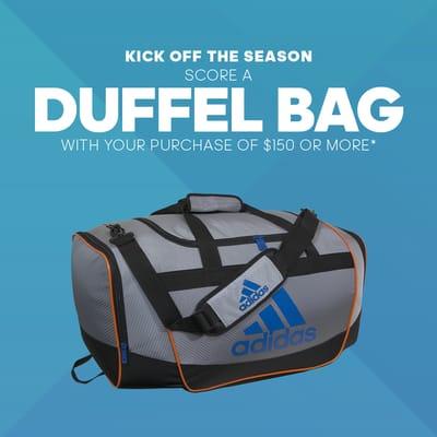 Score a Defender Duffel Bag with your purchase of $150 or more on Black Friday. While supplies last. Exclusions apply.