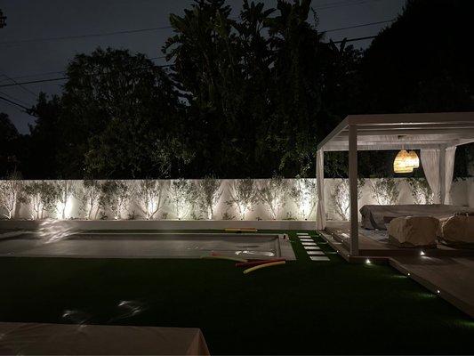 Backyard planter lighting