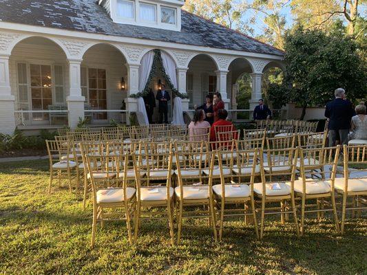 Ceremony on the front lawn