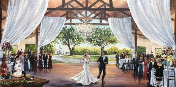 Live Wedding Painting by Natalie Pheifer of Trinity Brushworks