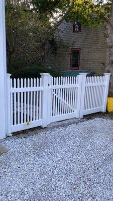 Vinyl fence and gate.