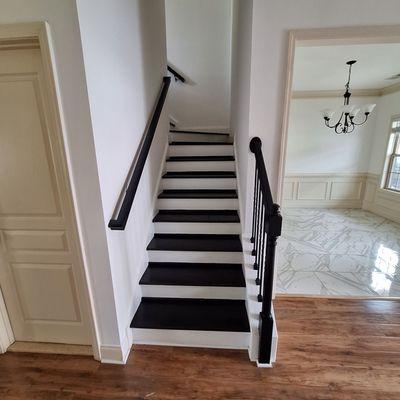 Stair carpet removal and paint