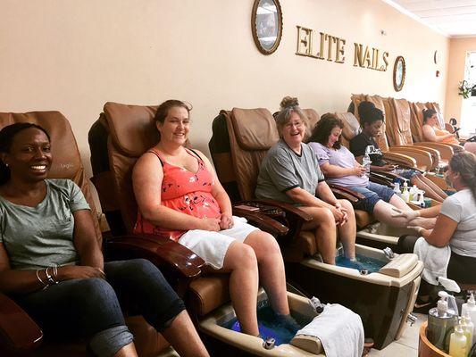 Girlsdayout #pedicuretime @elitenailsspacharlotte (704)545-2234