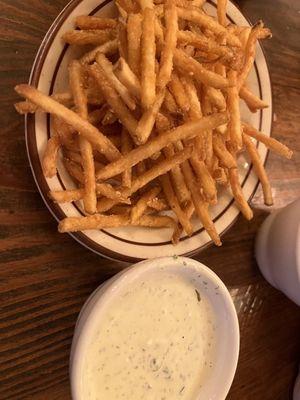 Side of fries with ranch, mmmmmm