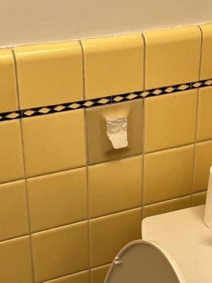 Broken tile towel holder