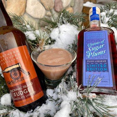 The Sugar Plum Kiss cocktail! Delicious and around for a limited time while we have our Limited Edition Visions of Sugar Plum Liqueur.