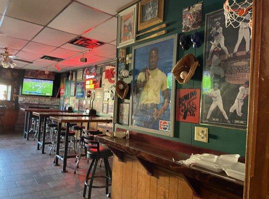 Bar wall with memorabilia