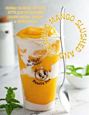 Mango slushed&Creamed is slightly sweet, slightly tangy, slightly creamy and  perfect for helping you quench your thirst on hot summer days.