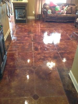 Concrete staining and sealing