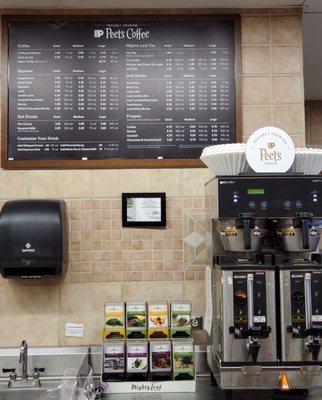 Coffee Counter inside of Bel Air grocery store