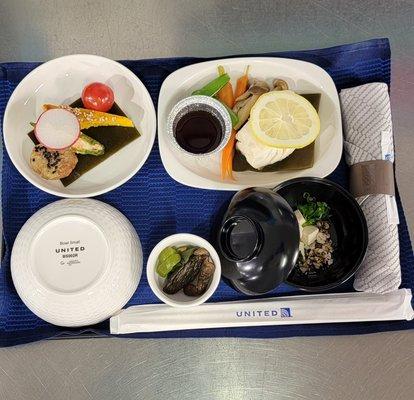 Inflight catering UA Business Class Summer Menu