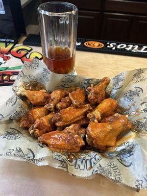 15 hot buffalo wings